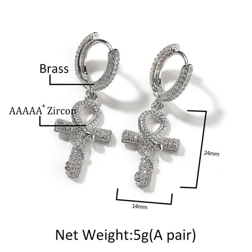 Ankh Dangle Earrings